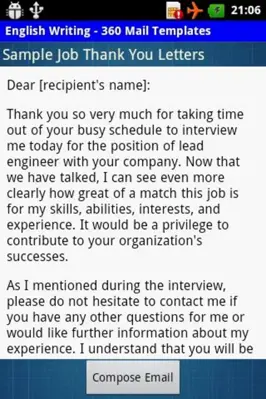 Mail Templates android App screenshot 1